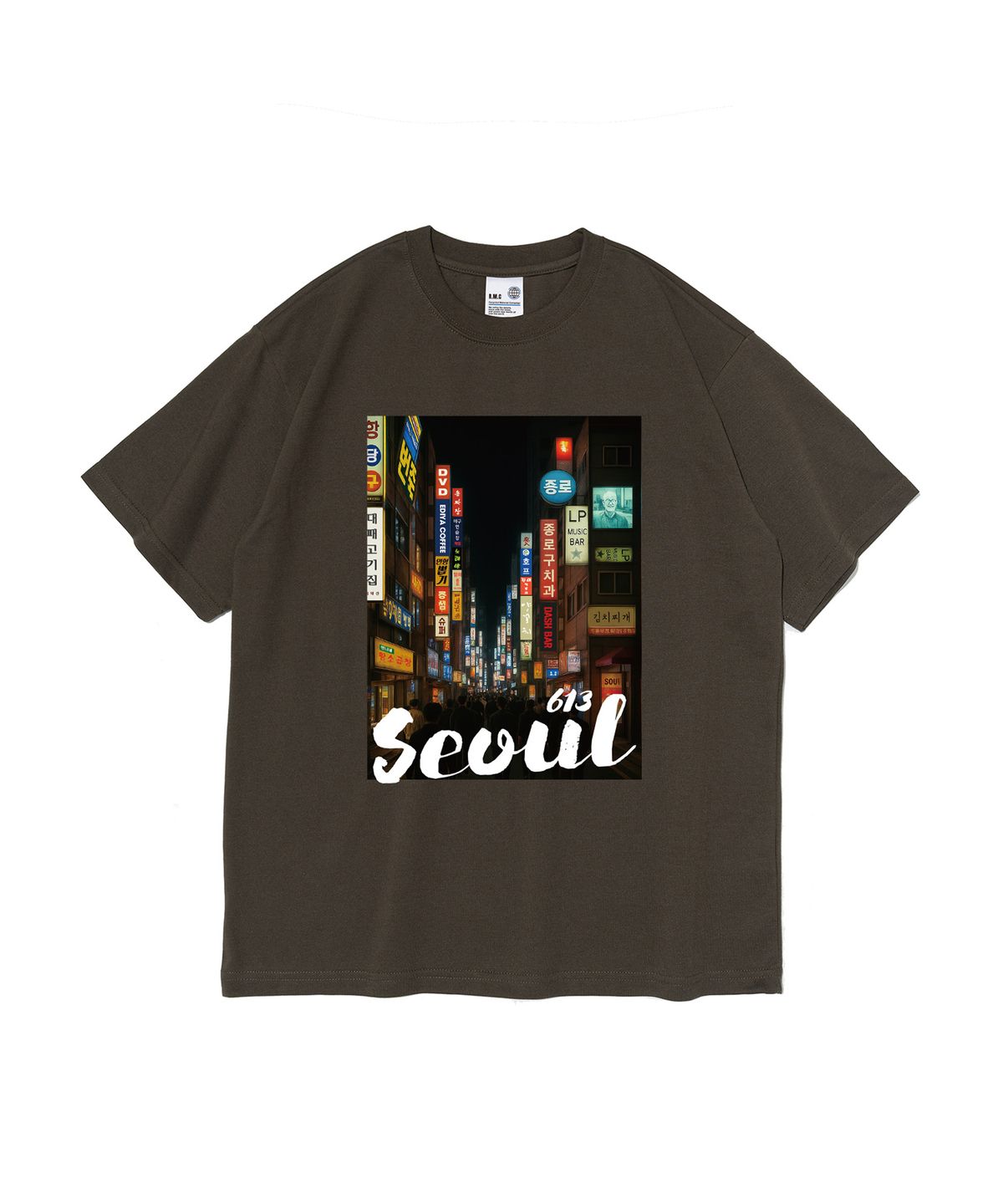 613서울(613SEOUL) (BIG) 스트리트 서울 반팔티(카키)