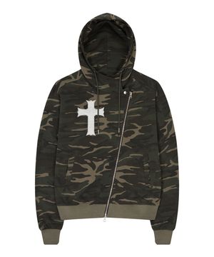 GT OVER FIT UNBALANCE HOOD ZIP UP(CAMO)