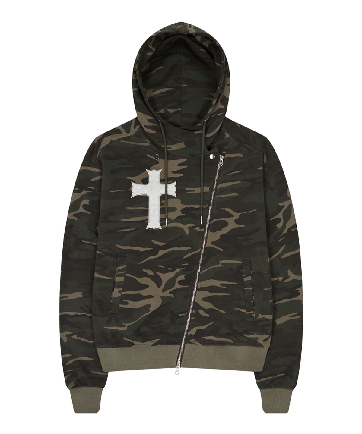 러브이즈트루(LUVISTRUE) GT OVER FIT UNBALANCE HOOD ZIP UP(CAMO)