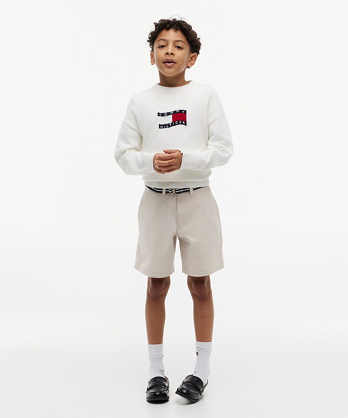타미힐피거 키즈(TOMMY HILFIGER KIDS) 배기 벨티드 치노 쇼츠