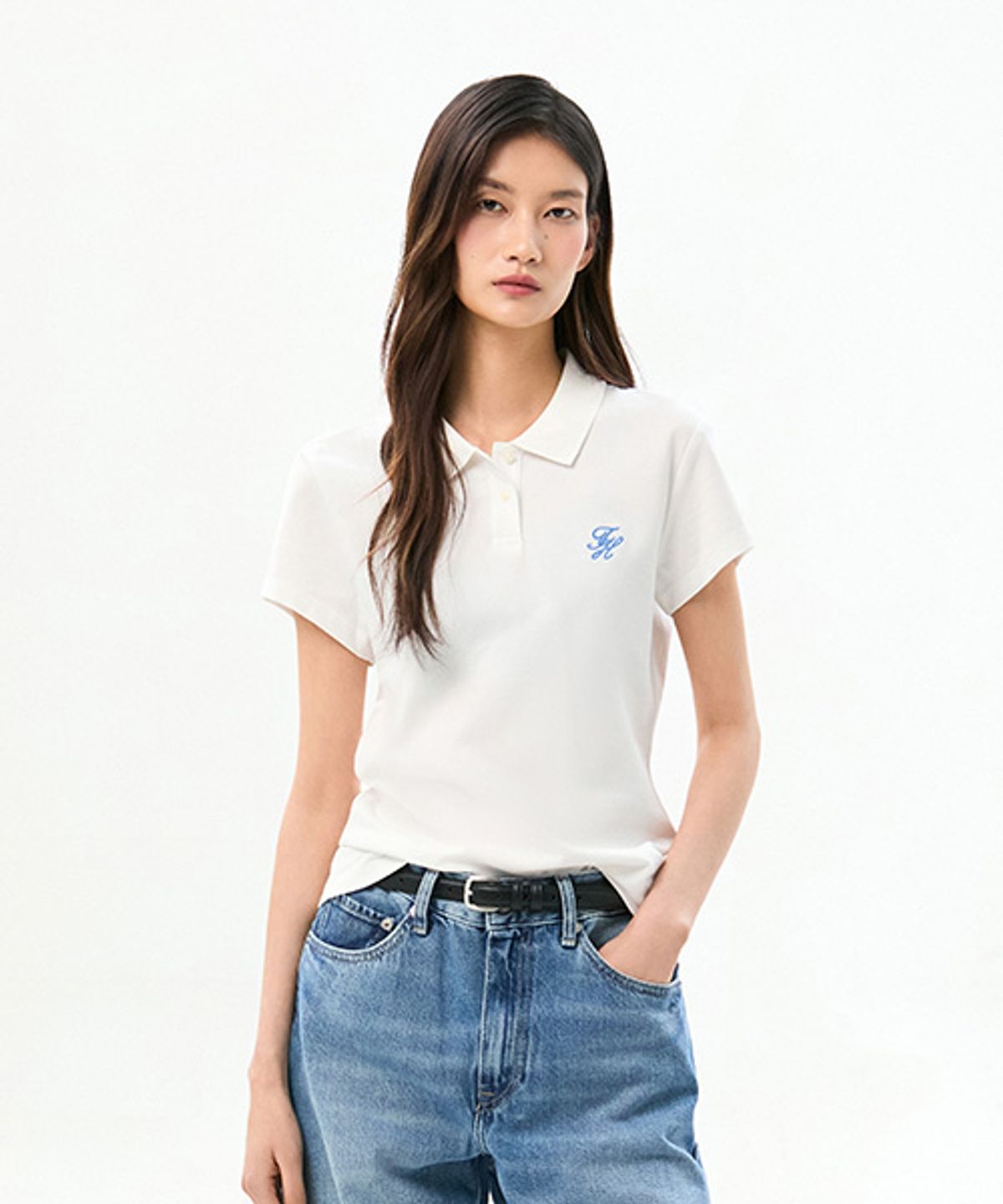 타미힐피거(TOMMY HILFIGER) 슬림 스크립트 폴로 셔츠