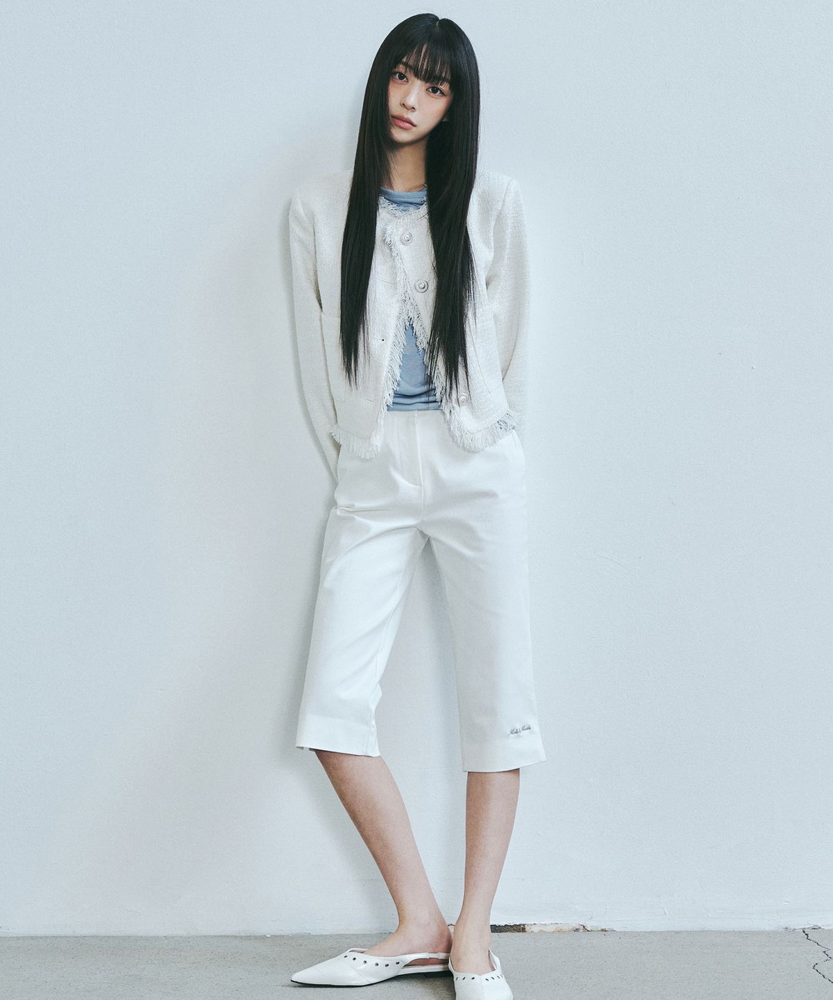 닉앤니콜(NICK&NICOLE) CAPRI SLIT PANTS_IVORY