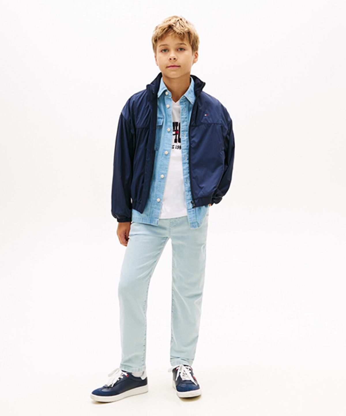 타미힐피거 키즈(TOMMY HILFIGER KIDS) 밴딩 라이트 데님 팬츠