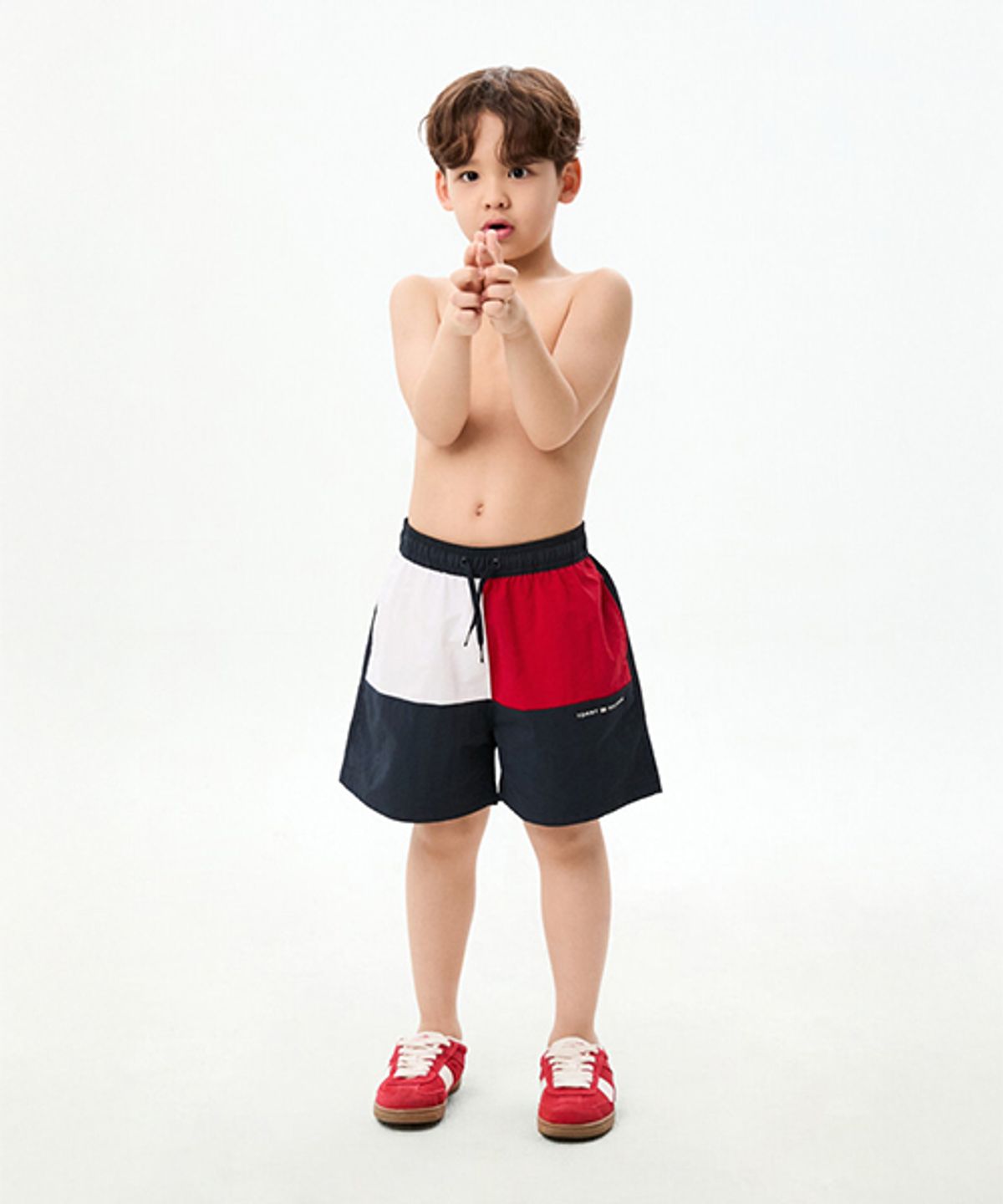 타미힐피거 키즈(TOMMY HILFIGER KIDS) 빅 플래그 컬러블럭 스윔웨어