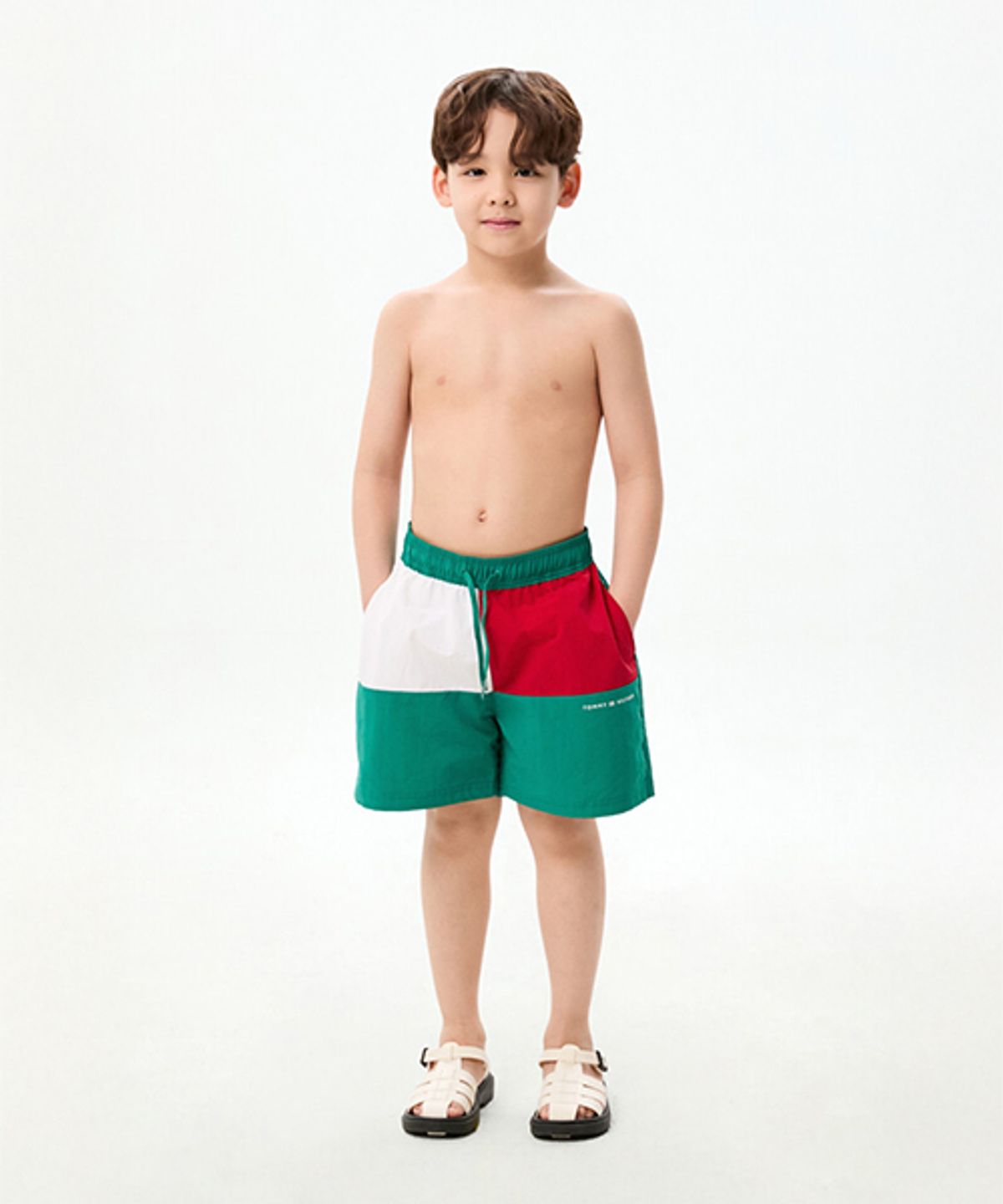 타미힐피거 키즈(TOMMY HILFIGER KIDS) 빅 플래그 컬러블럭 스윔웨어