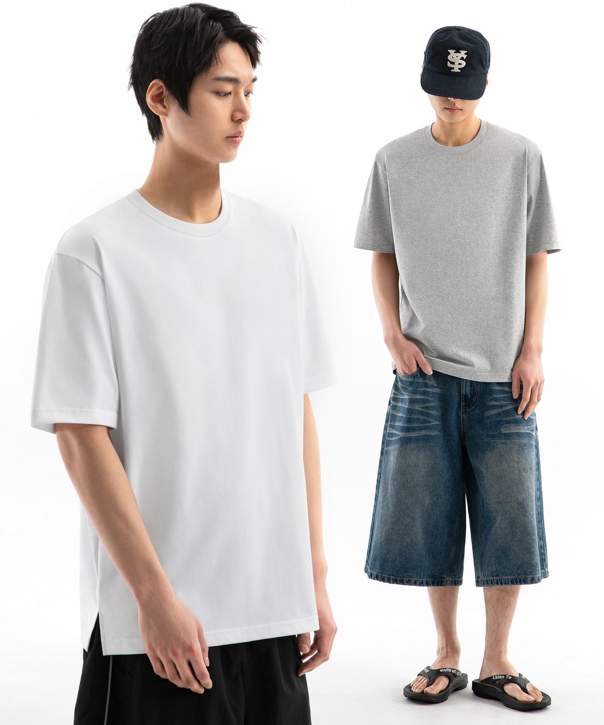 유니온스튜디오(UNIONSTUDIO) ( 2Pack ) 로그 레이어드 반팔티 ( 3Color )