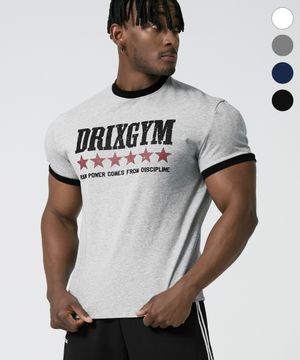 머슬핏 그래픽 링거 하프 슬리브_4color