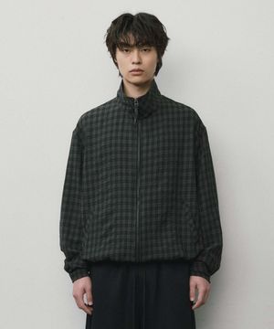 체크 셔켓 블루종_CHARCOAL GREY