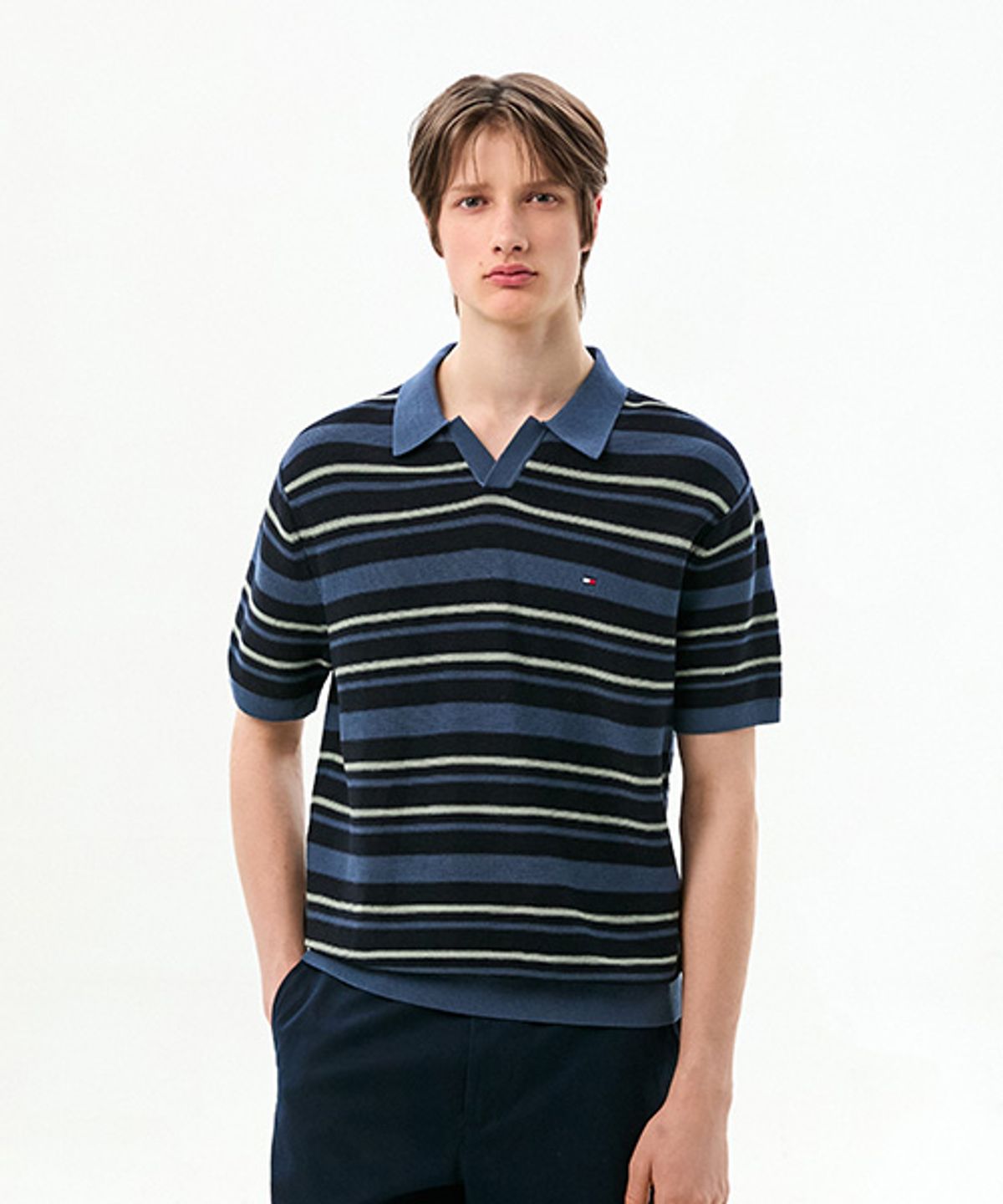 타미힐피거(TOMMY HILFIGER) 페이퍼 터치 스트라이프 폴로 셔츠