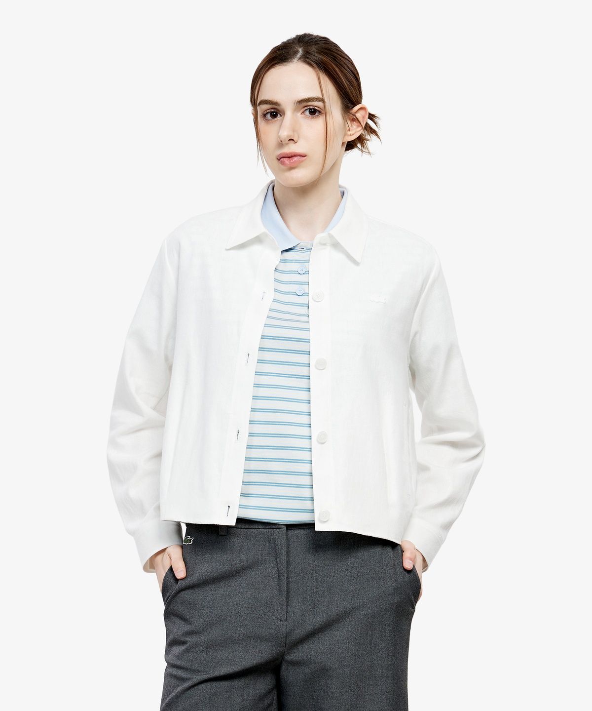 라코스테(LACOSTE) 여성 썸머 린넨 자켓 BF870E-56G 70V
