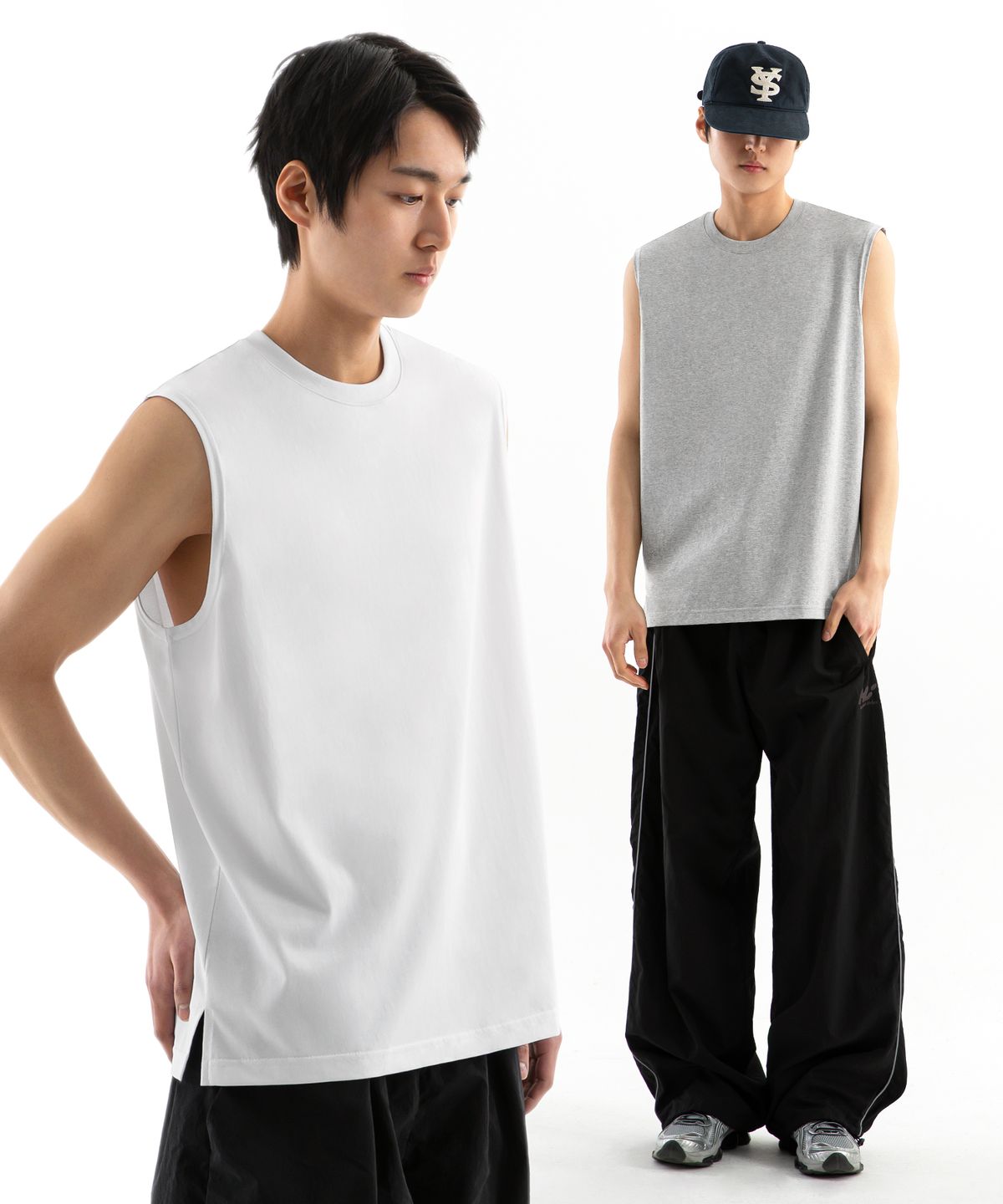 유니온스튜디오(UNIONSTUDIO) ( 2Pack ) 로그 레이어드 슬리브리스 ( 3Color )