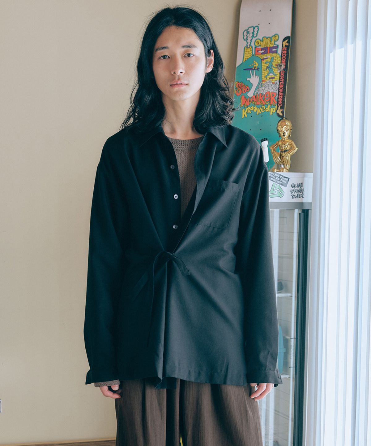 말렌(MALEN) 유니섹스 루프 셔츠 블랙