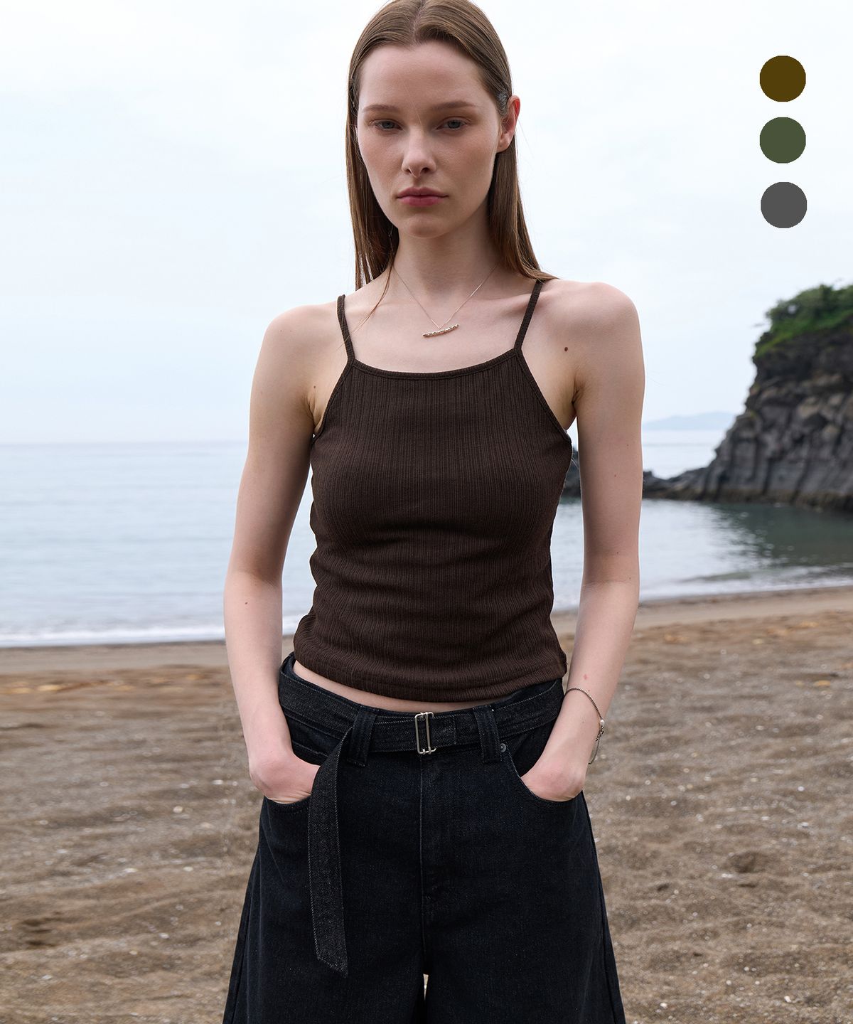 노이어 포 우먼(NOIRER FOR WOMAN) 2PACK 멀티 리브드 슬리브리스 (4color)