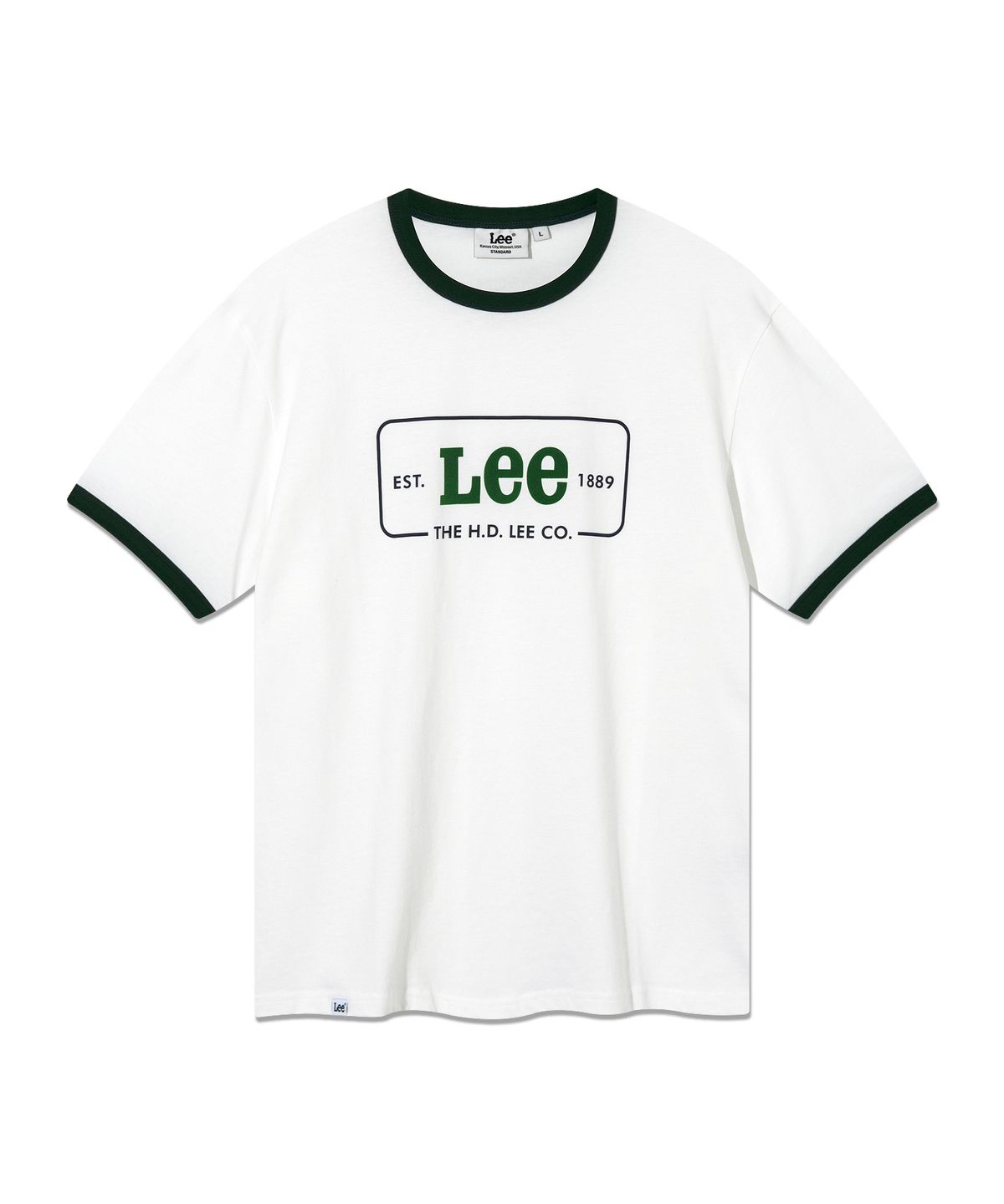 리(LEE) 빈티지 로고 링거 반팔 티셔츠 화이트