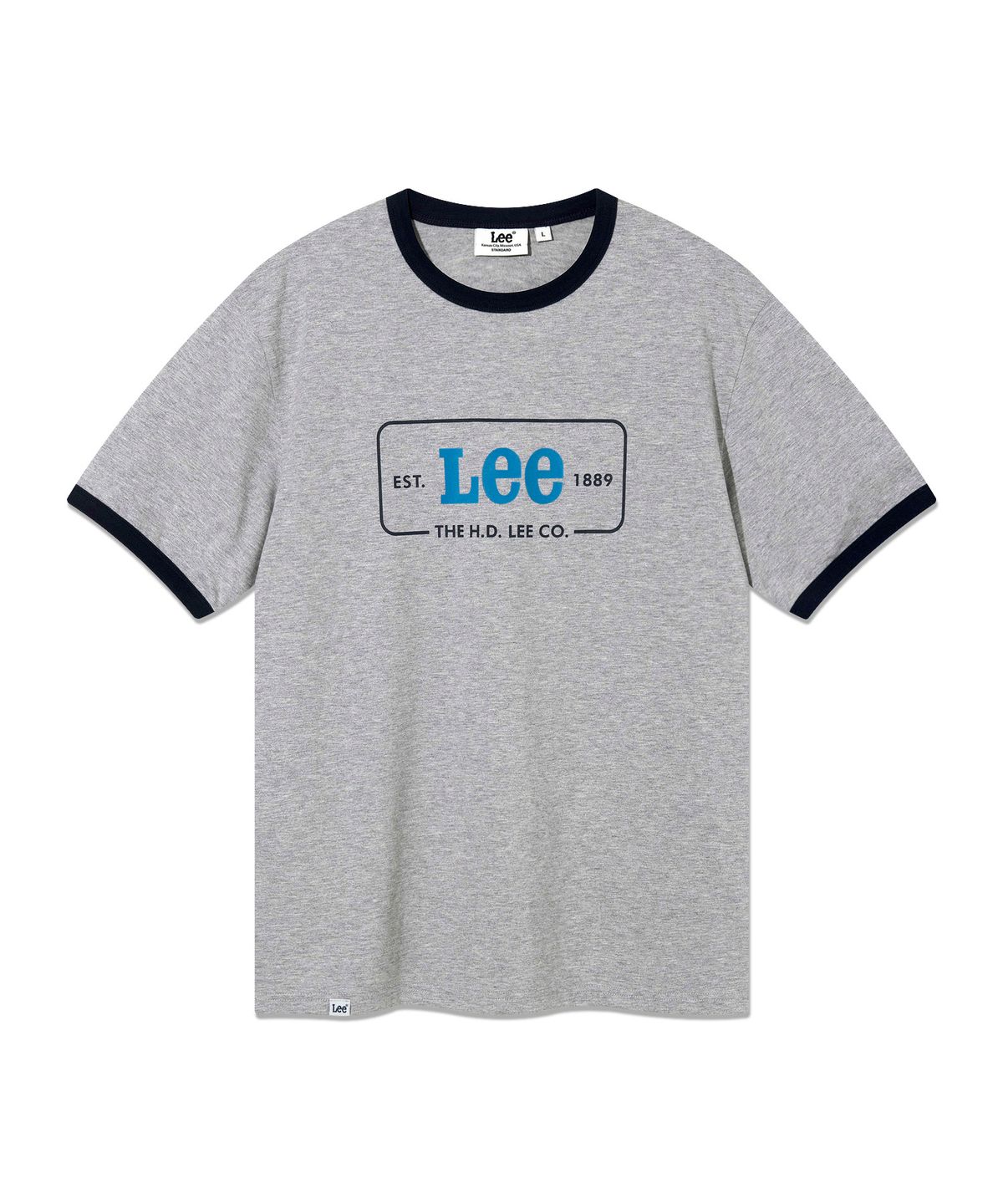 리(LEE) 빈티지 로고 링거 반팔 티셔츠 그레이