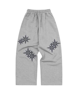 Twin Star Applique Training Pants Gray
