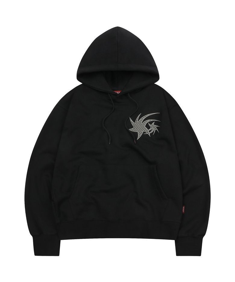 Star Applique hoodie Black