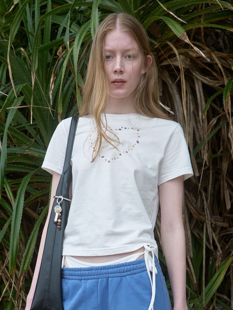 Pebble Heart Tee Off-White