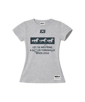 b3 세미크롭 반팔티 [그레이 멜란지]