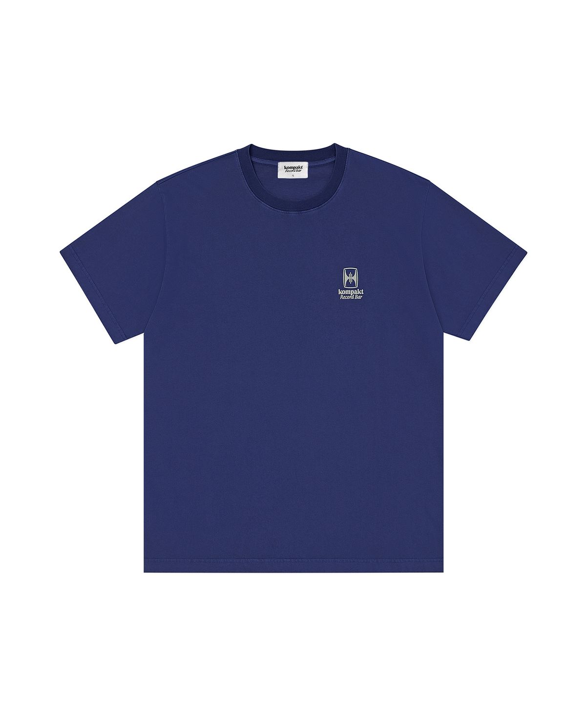 콤팩트 레코드 바(KOMPAKT RECORD BAR) KRB Pigment Flocked Logo T-shirt - Navy