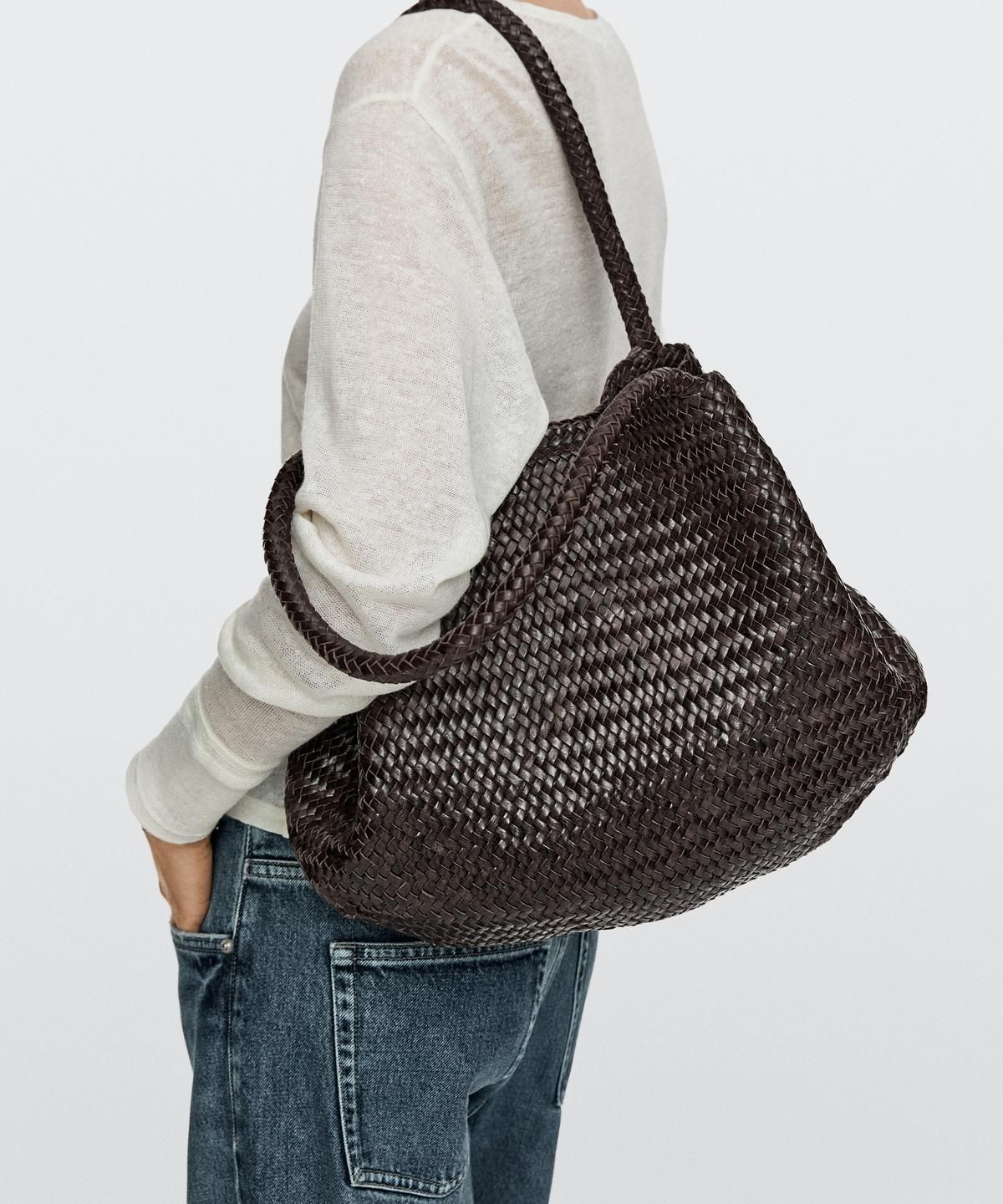 마시모두띠(MASSIMO DUTTI) 나파 가죽 브레이디드 토트백
