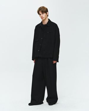 다다이즘 엠브로이드 워크 자켓 블랙 ZI3JP307BK