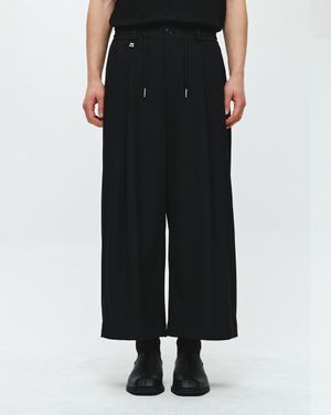 와이드 크롭 팬츠 블랙 ZI2PT207BK