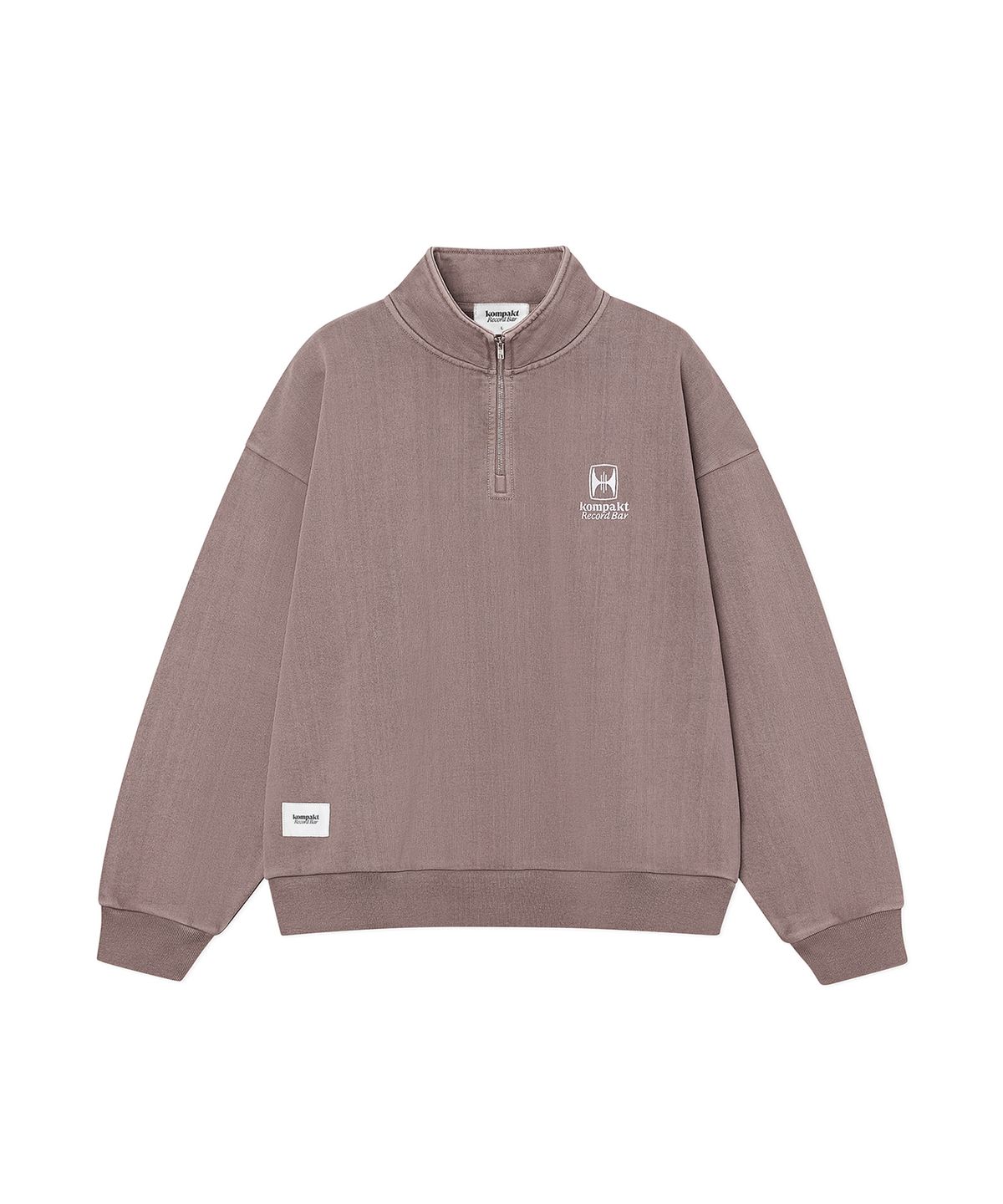 콤팩트 레코드 바(KOMPAKT RECORD BAR) KRB Washed Embroidered Half Zip-up - Ash Burgundy