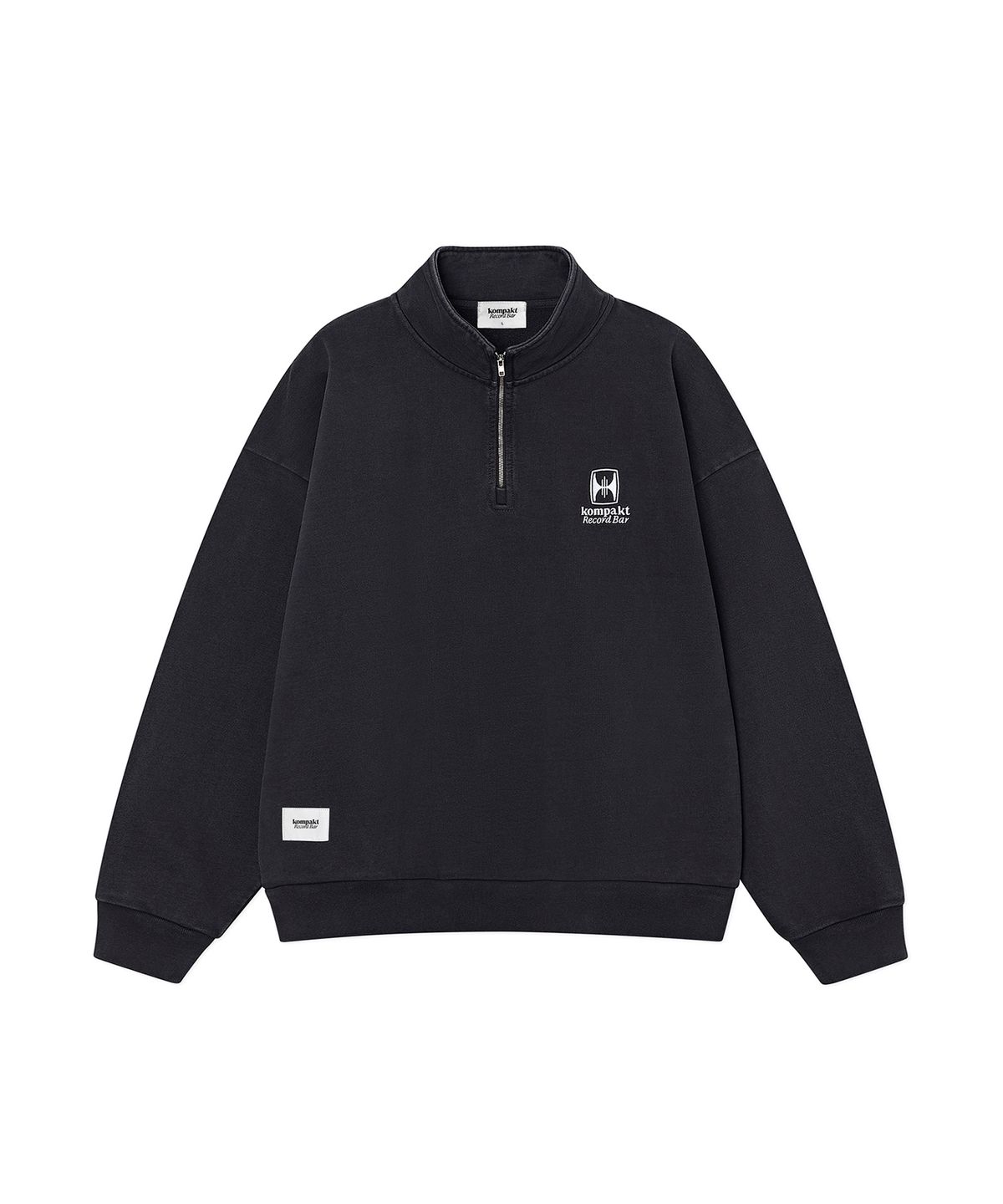 콤팩트 레코드 바(KOMPAKT RECORD BAR) KRB Washed Embroidered Half Zip-up - Charcoal