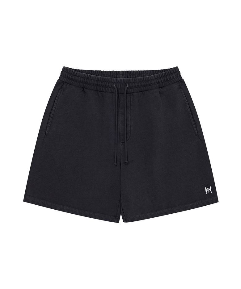 KRB Washed Embroidered Shorts - Charcoal