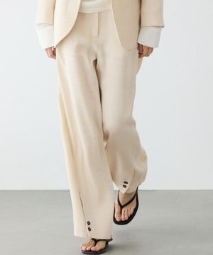 버튼 디테일 린넨 수트 팬츠