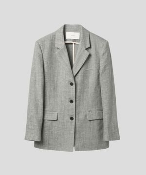 린넨 레이온 헤링본 3버튼 블레이저[그레이]