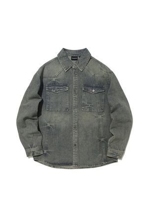 도밍고 워싱 중청 데님 셔츠 D블루 ANA1YE02ADB