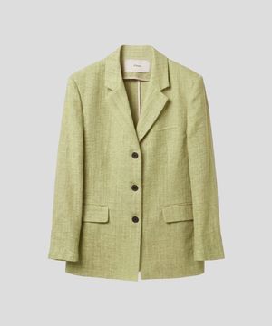 린넨 레이온 헤링본 3버튼 블레이저[올리브]