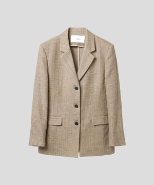 린넨 레이온 헤링본 3버튼 블레이저[베이지]