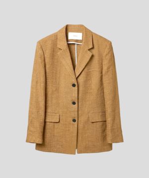 린넨 레이온 헤링본 3버튼 블레이저[오렌지]