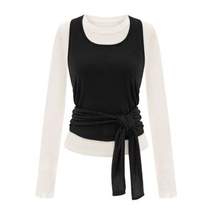 홀터넥타이라운드티셔츠세트_V6A-CSE011