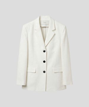 린넨 레이온 헤링본 3버튼 블레이저[화이트]