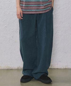 코튼 턱 팬츠(블루)