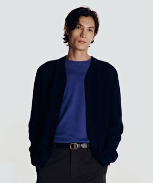 26SS 워셔블 코튼 100% 가디건 네이비