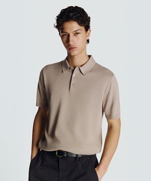 26SS 워셔블 수피마 코튼 100% 카라 니트 베이지