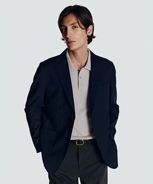 26SS 트로피컬 울 린넨 블렌드 블레이저 네이비