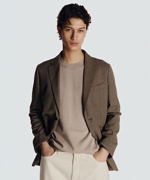 26SS 트로피컬 울 린넨 블렌드 블레이저 카키베이지