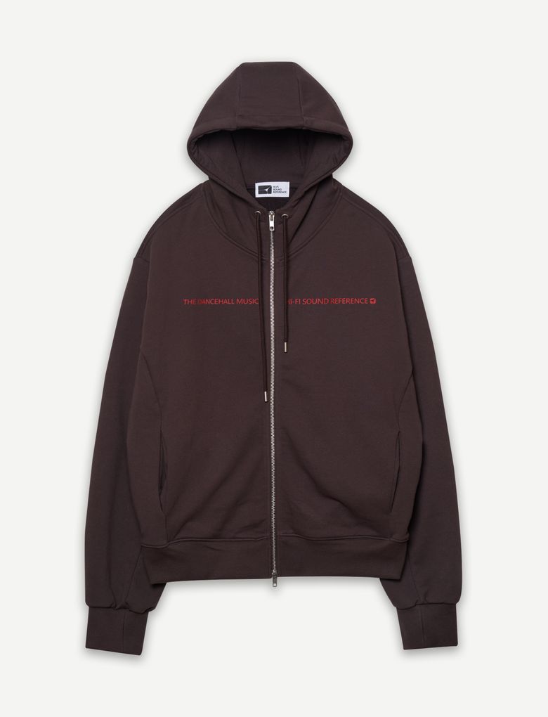 Dancehall Hoodie Zip-Up, Vintage Brown