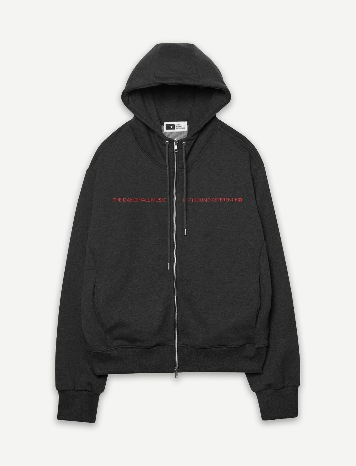 하이파이 사운드 레퍼런스(HIFI SOUND REFERENCE) Dancehall Hoodie Zip-Up, Melange Charcoal