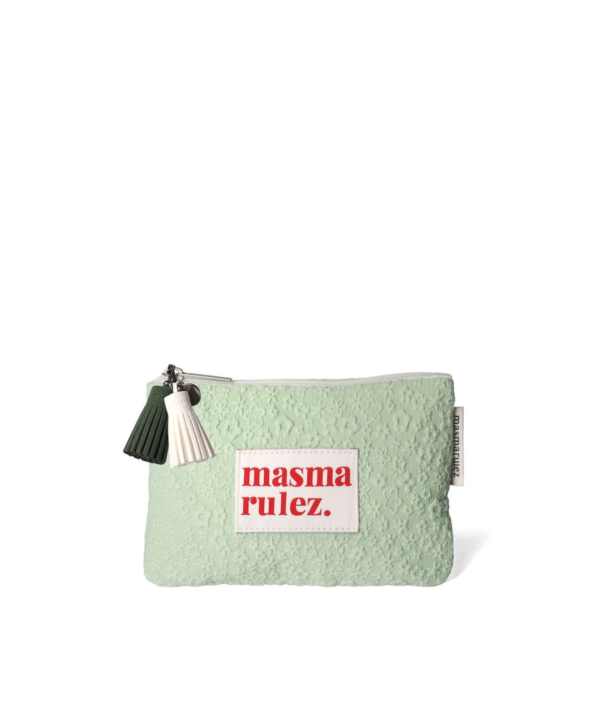 마스마룰즈(MASMARULEZ) Basic pouch_Embo flower Lime mint