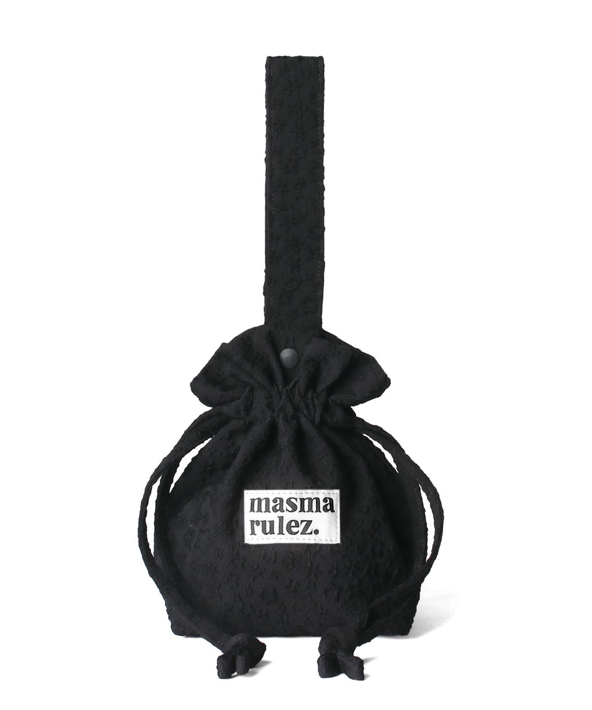 마스마룰즈(MASMARULEZ) Handle string bag_Embo flower Black