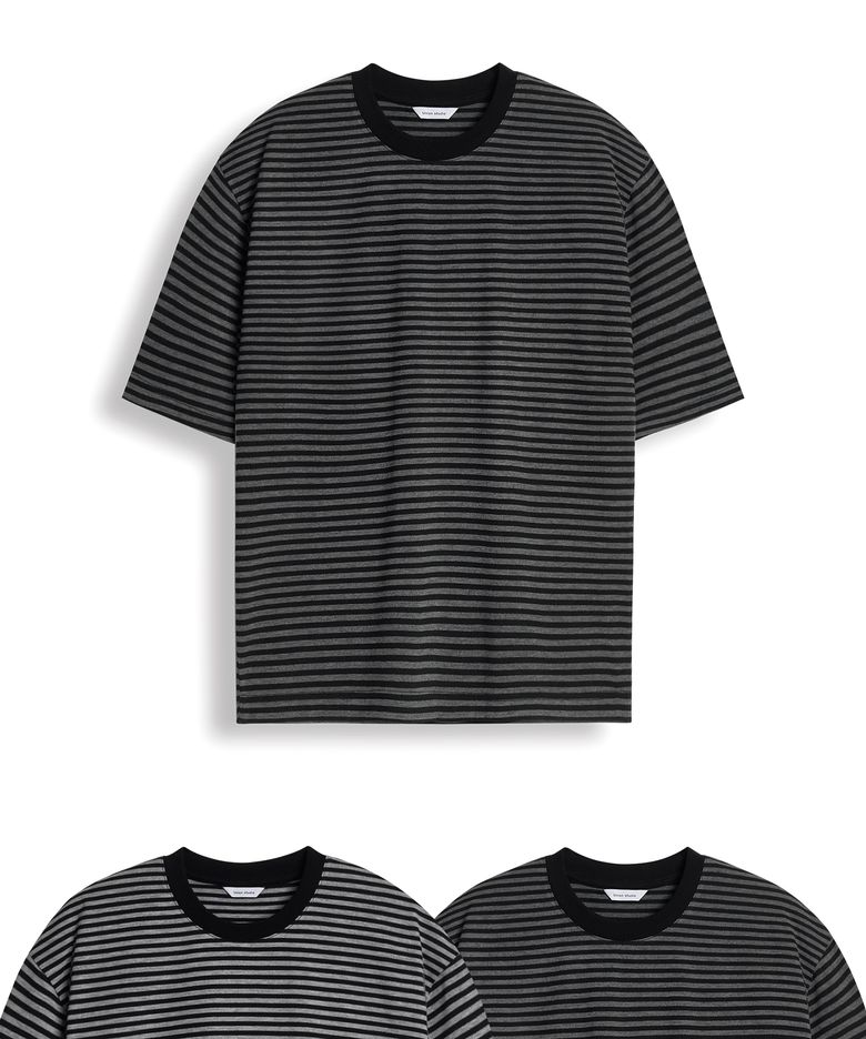 이즈 스트라이프 크롭 반팔티 ( 2Color )