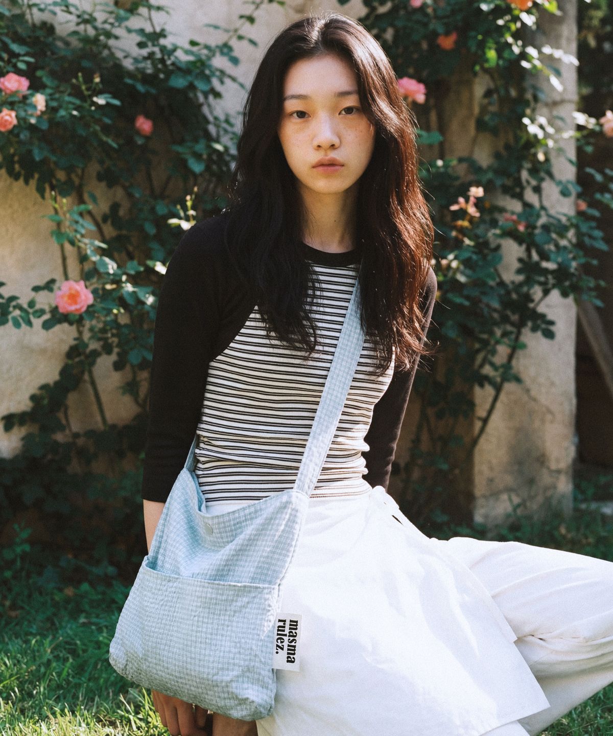 마스마룰즈(MASMARULEZ) Snack eco crossbag_Tiny check mint