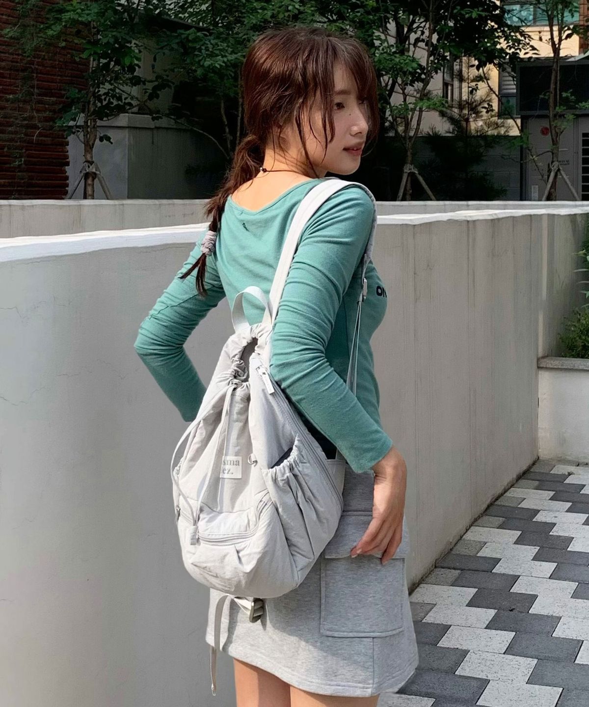 마스마룰즈(MASMARULEZ) Pumpkin mini backpack_Light gray